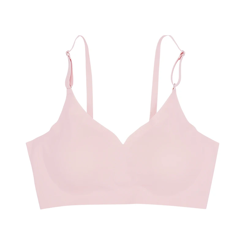 Sutiãs macios de verão para mulheres sem costura sem fio push up acolchoado básico colheita top senhoras bralette
