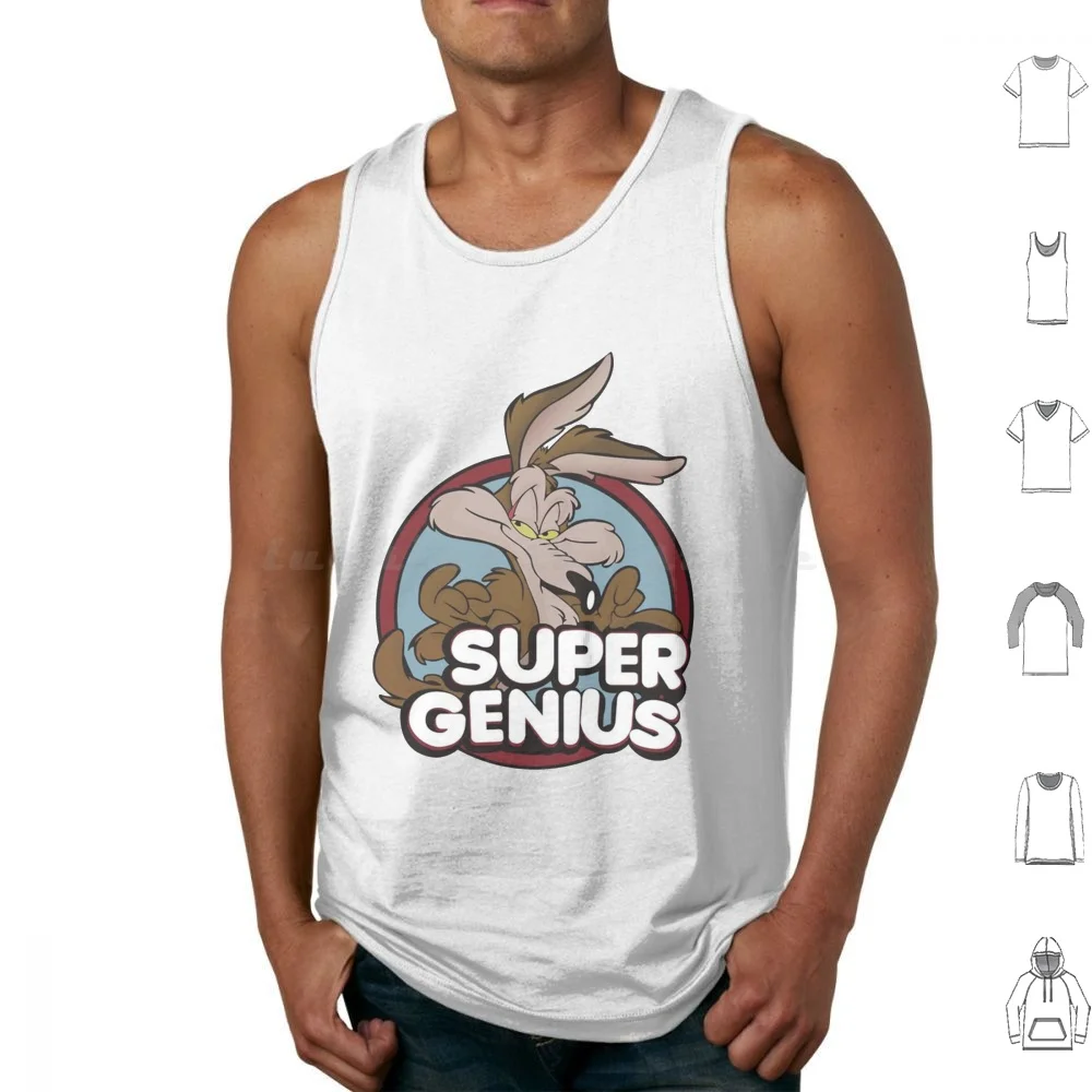 Supper Genius Tank Tops Vest Sleeveless Coyote Coyotes Hole Road And Coyote Animation Animals Wild Animals Hole Hitting Wall