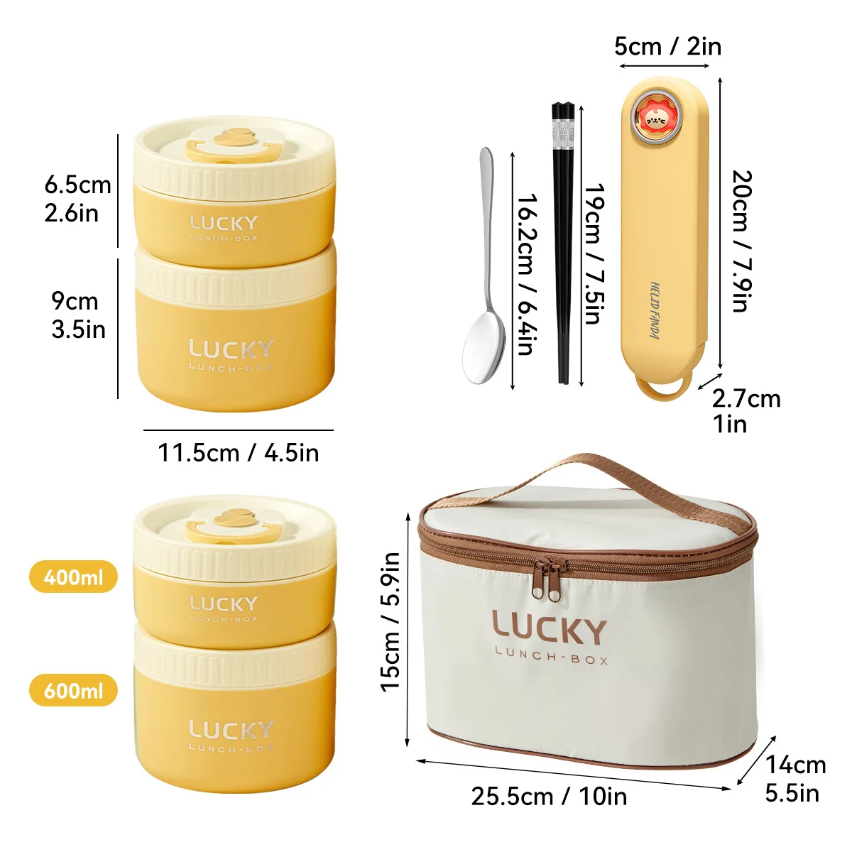 WORTHBUY Draagbare Geïsoleerde Lunchbox 304 Roestvrijstalen Bento Doos met Bestek & Thermische Zak Magnetron Lekvrije Voedselcontainer