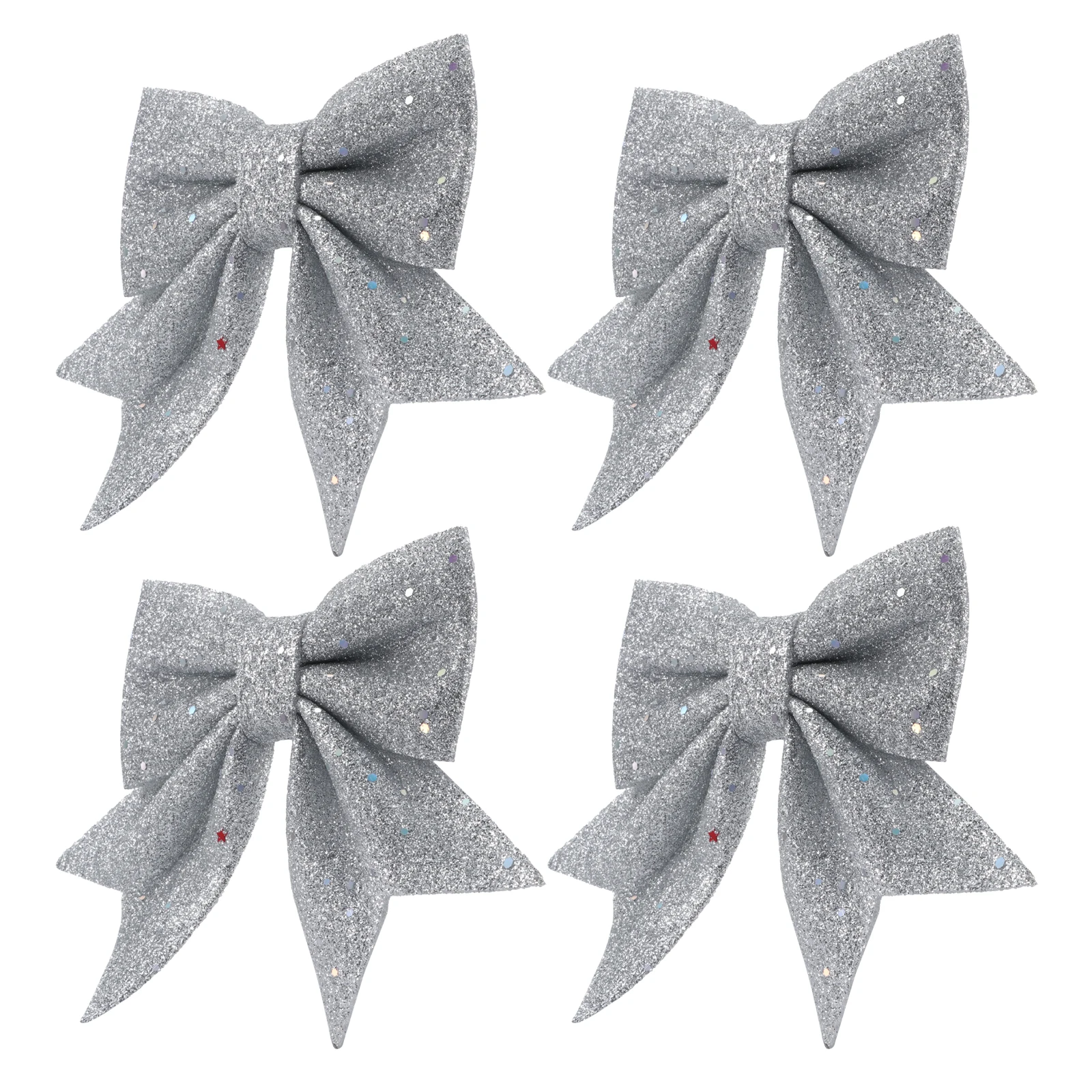 

4 Pcs DIY Decorative Bow Christmas Party Decorations Reusable Small Bows for Tree Garland Ornament Christmas Tree Bow