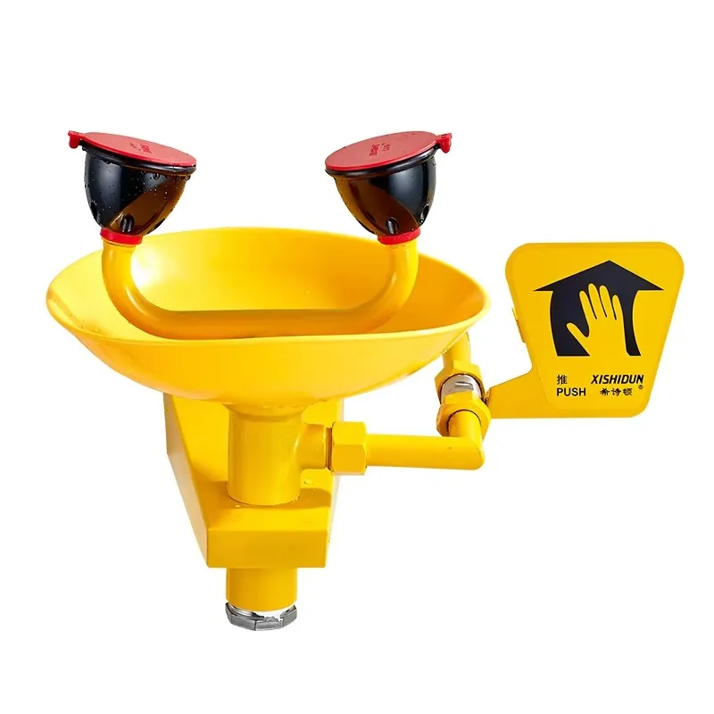 Eye Wash Station Wall Mounted Emergency Eyewash Station Eye Face Washing Sink, 304 Stainless Steel+Epoxy Coating