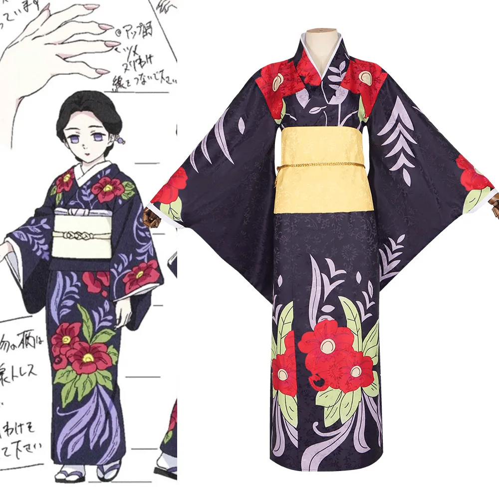 

Cosplay Halloween Stage Performance Kimono Ghost Slayer Costume Miss Pearl World Role-playing Traditional Chinese Ethnic Fashion