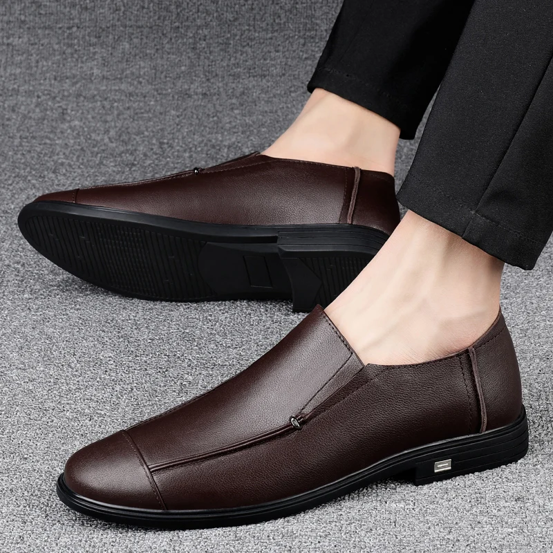 Brand Luxury Genuine Leather Men Loafers Dress Shoes Slip On Male Shoes Casual Shoe Man Party Wedding Driving Moccasins Footwear