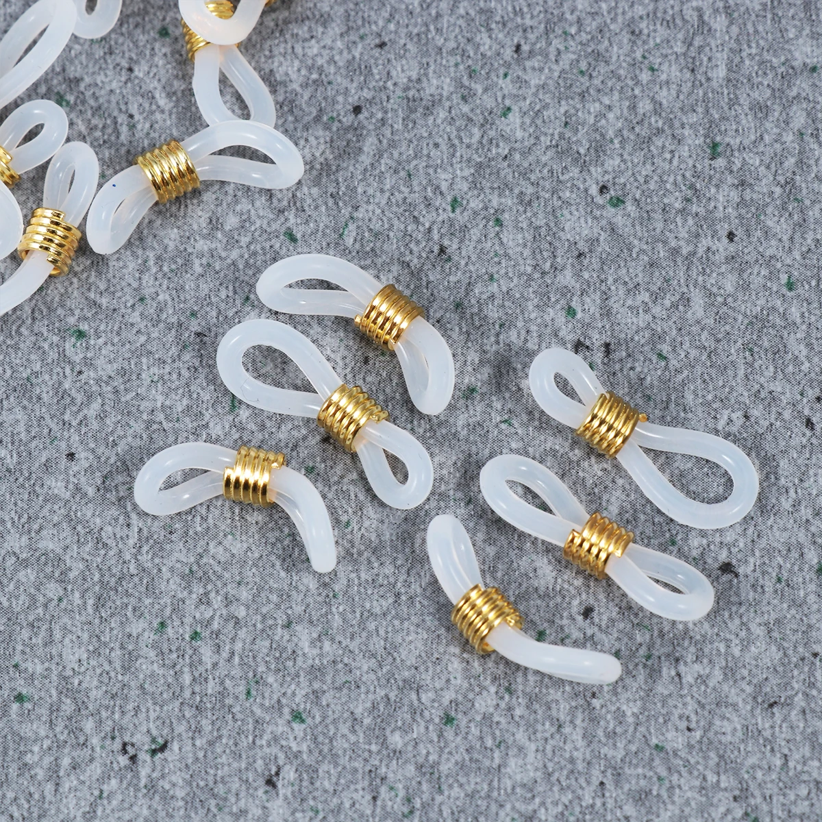 100Pcs Eyeglasses Chain Silicone Ring Adjustable Non-Slip Fixing Holder for Glasses Leg DIY Eyewear Accessory Rubber Spring