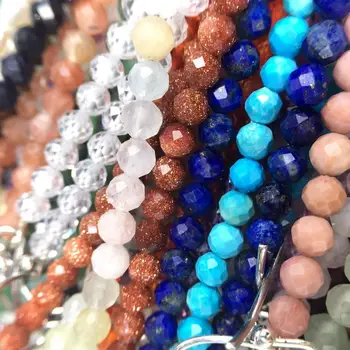 天然石材閃亮珠子切割面耳鉤耳環 4毫米水晶瑪瑙石英圓形耳環,女士時尚飾品魅力禮物 10 最佳銷售 瑪瑙耳環 - №3