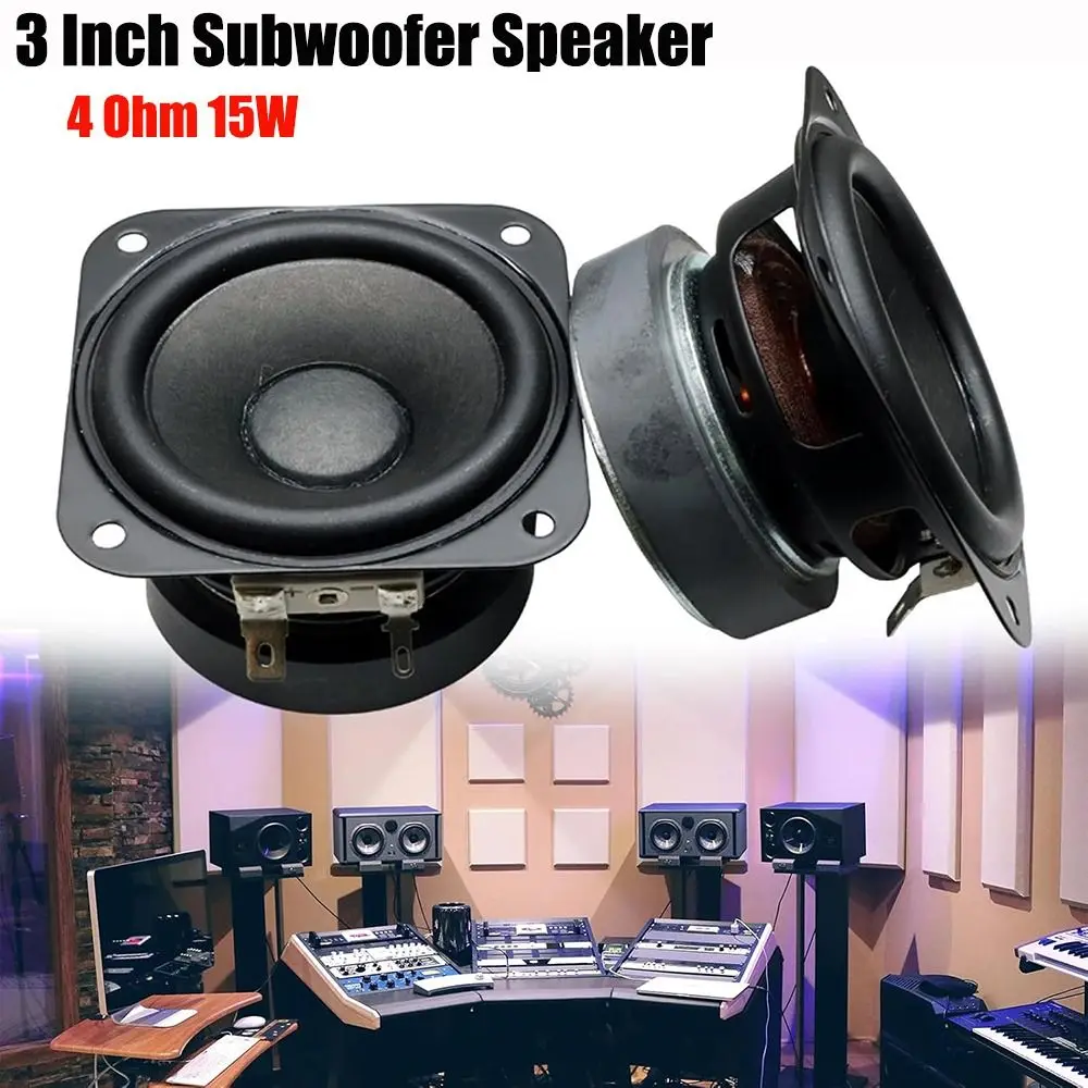 New 2 Inch 3 Inch Subwoofer Speaker 4 Ohm 15W Convex Cap Speakers Audio Loudspeaker Hifi Home Sound Theater