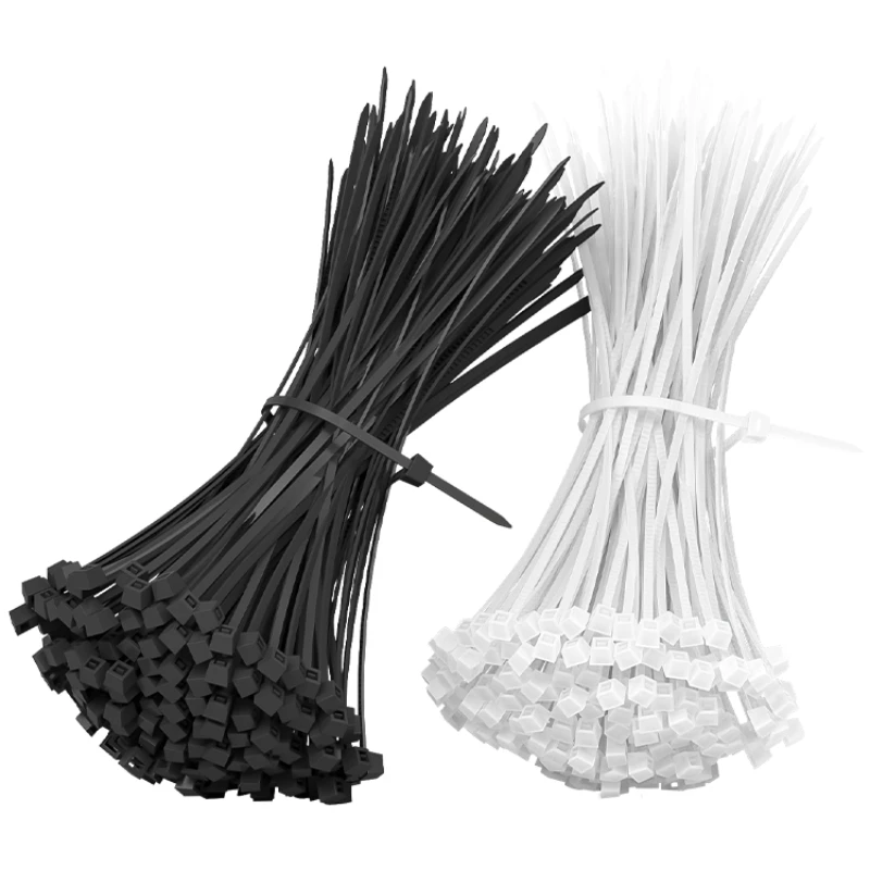 100 قطعة ربطة كابل مرساة بلاستيكية مع نايلون ذاتي القفل لإصلاح سلك التعادل باللون الأسود والأبيض