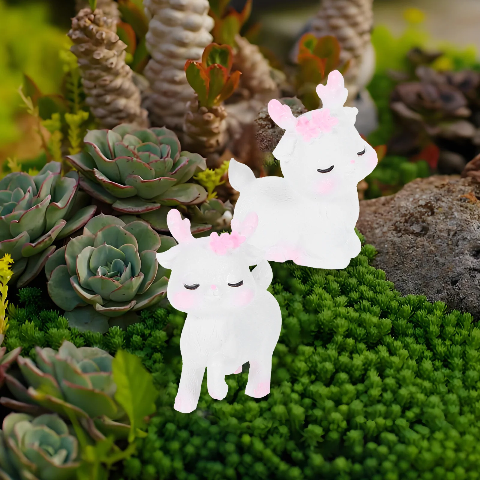 

20Pcs Pink Deer Mini Resin Animals Small Animal Accessories for DIY Crafts Decor Micro Landscape Garden Ornaments