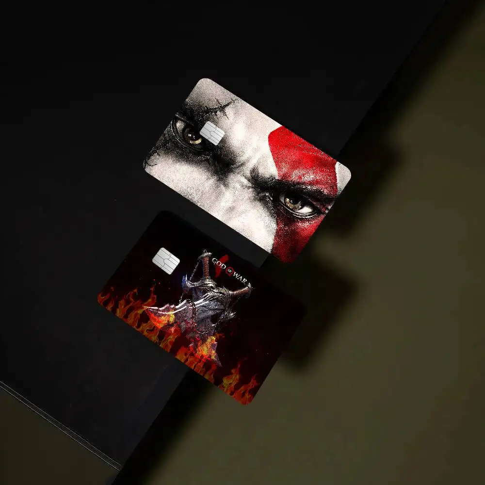 Games God Of War Anime 4pcs 1Set Film Skin Sticker Tape For Bank Credit Debit Card