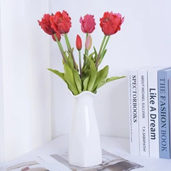 New Parrot Wave Tulip Silicone Artificial Flowers Soft and Comfortable Bouquet Home Room Living Room Desktop Floral Decoration