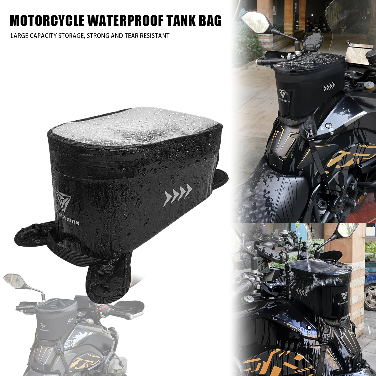 

Magnetic Motorcycle Tank Bag Waterproof Motorcycle Tank Bag Luggage Magnetic Quick Release Strap Mount