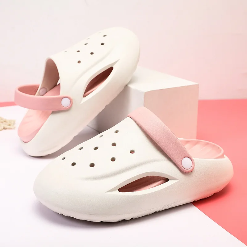 

Women's summer new non-slip EVA hole shoes simple versatile platform slippers light beach can be worn outside breathable sandals