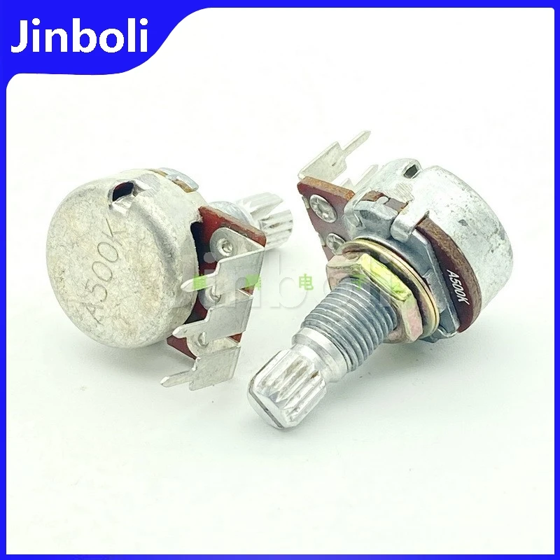 1PCS 16 Type A500K bent Foot Vertical Single 3Pins Power Amplifier Audio Volume Potentiometer Guitar Bass Volume