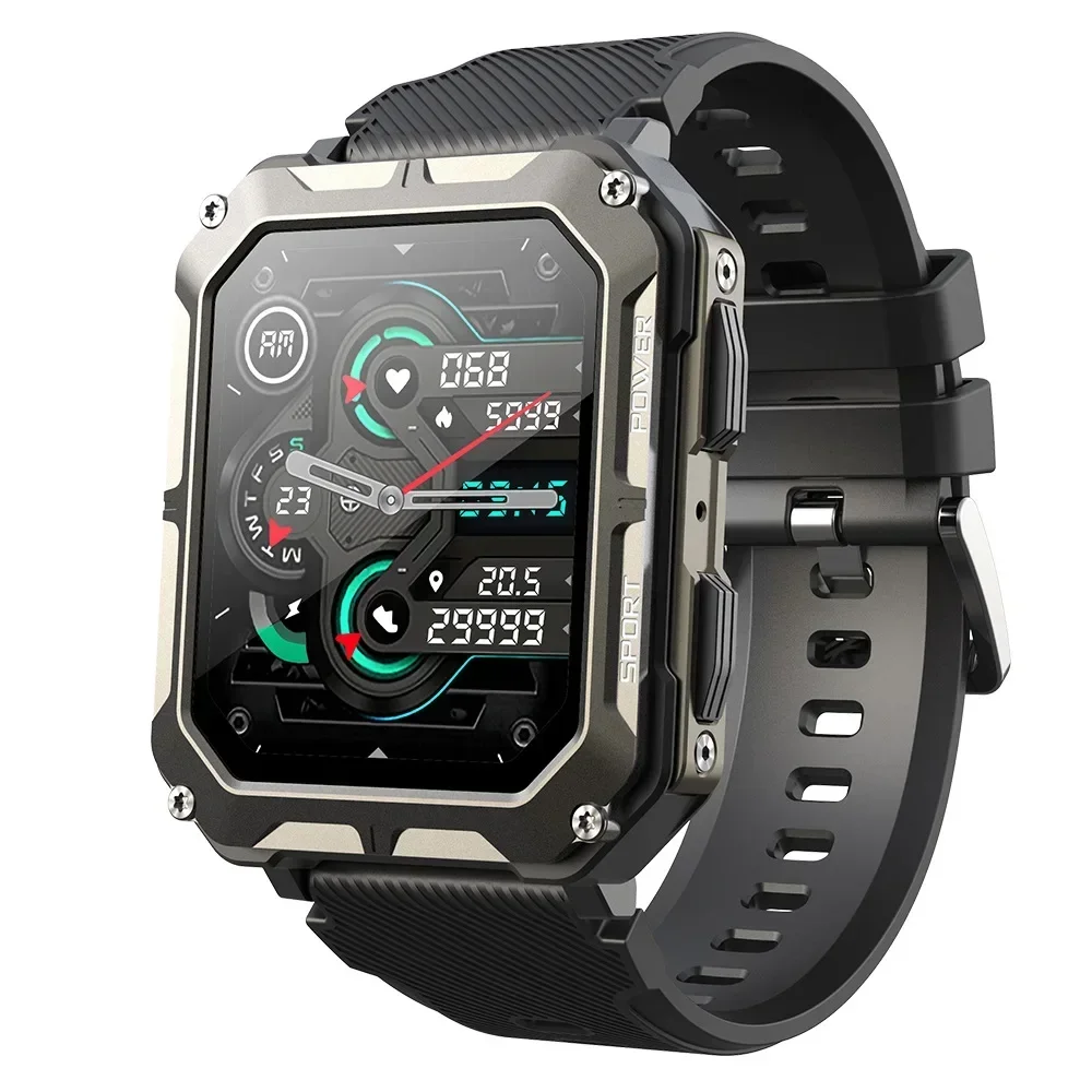 C20 PRO Smart Watch Outdoor Sports Three-proof Bluetooth Watches Blood Oxygen Heart Rate Sleep Monitoring IP68 Anti