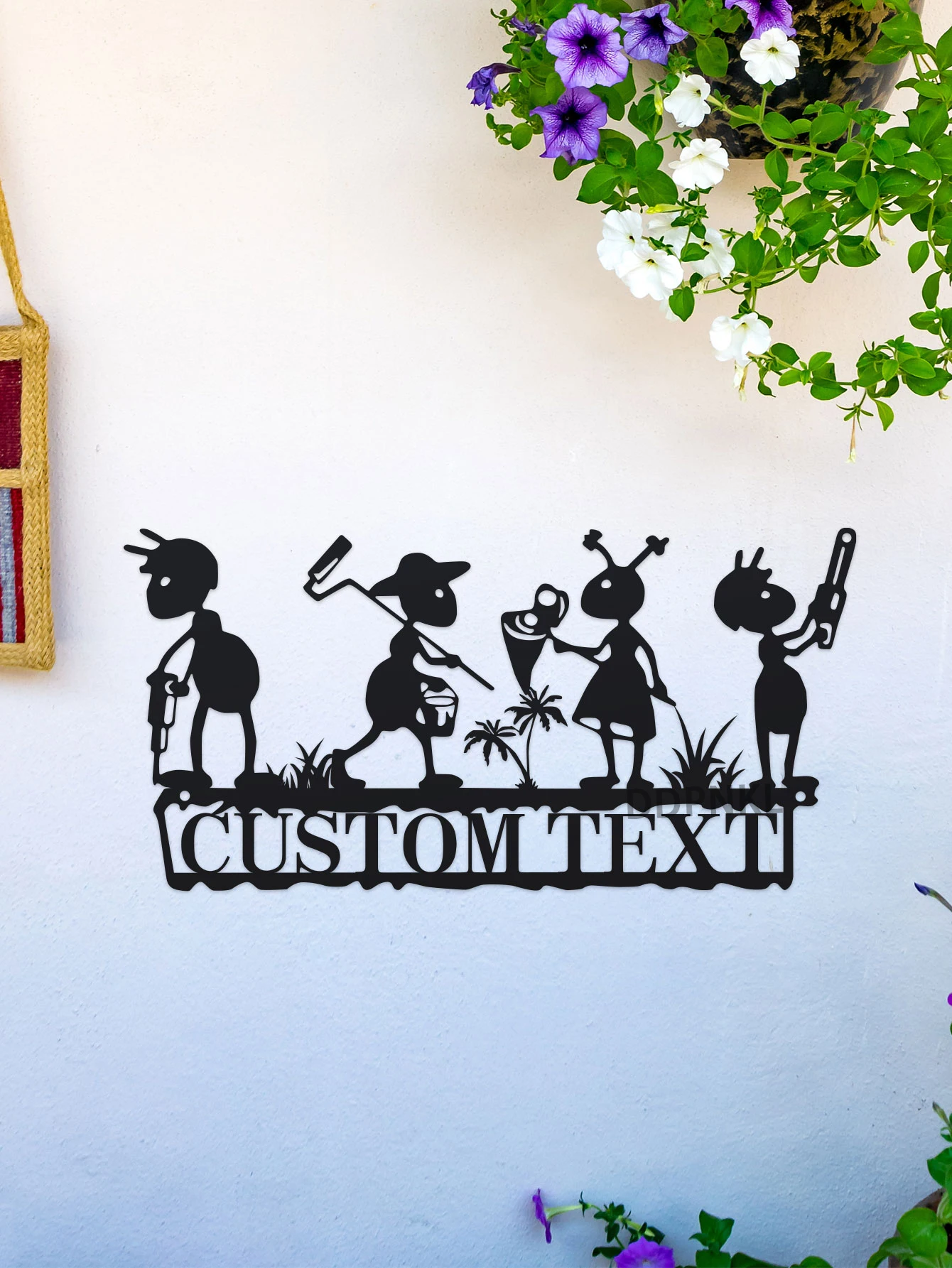 علامة معدنية مخصصة للحديقة، علامة معدنية مخصصة لحديقة النمل، ديكور نمل العمل المعدني، علامة ديكور جدارية للحديقة، تخصيص