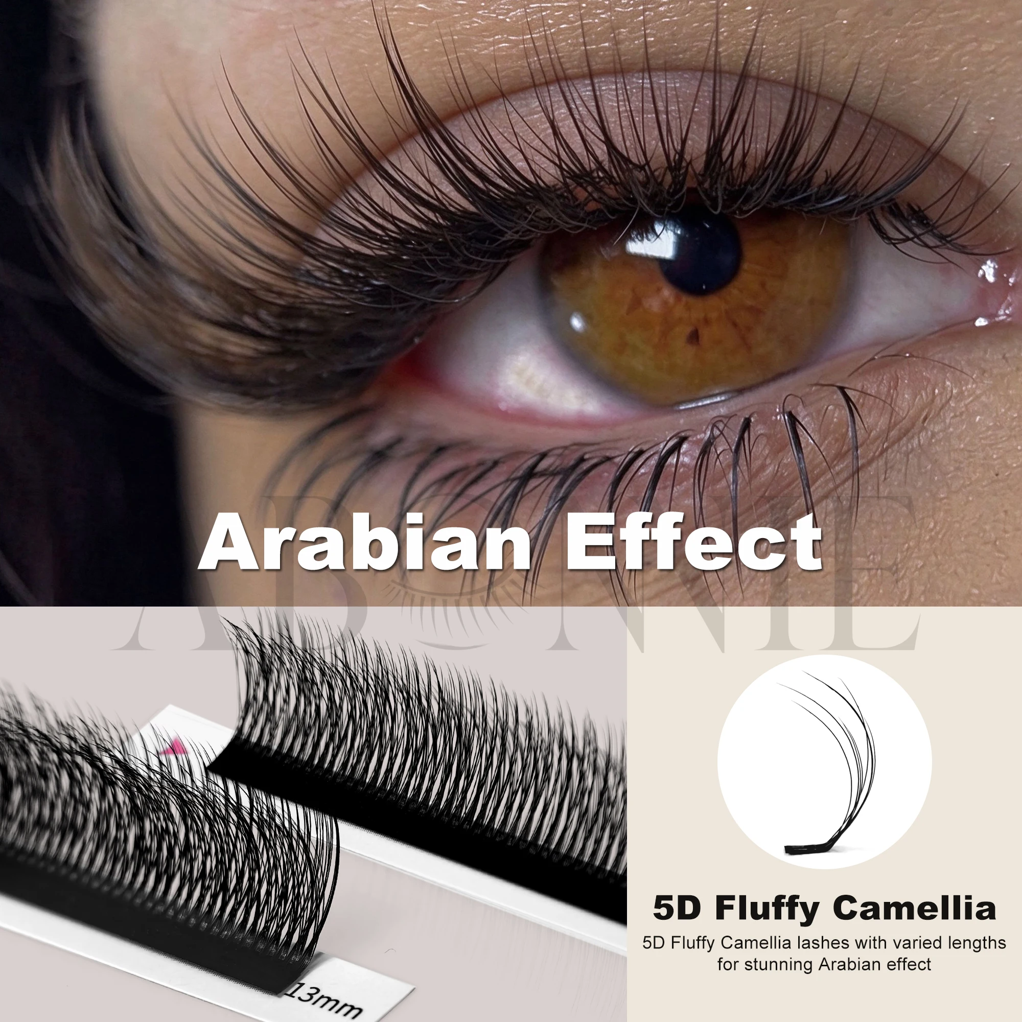 ABONNIE LB LC 5D Wild Eyelashes Double-layer Camellia Eyelash Extensions UB UC Russian Volume Fan Fluffy Lashes Premade Fan Lash