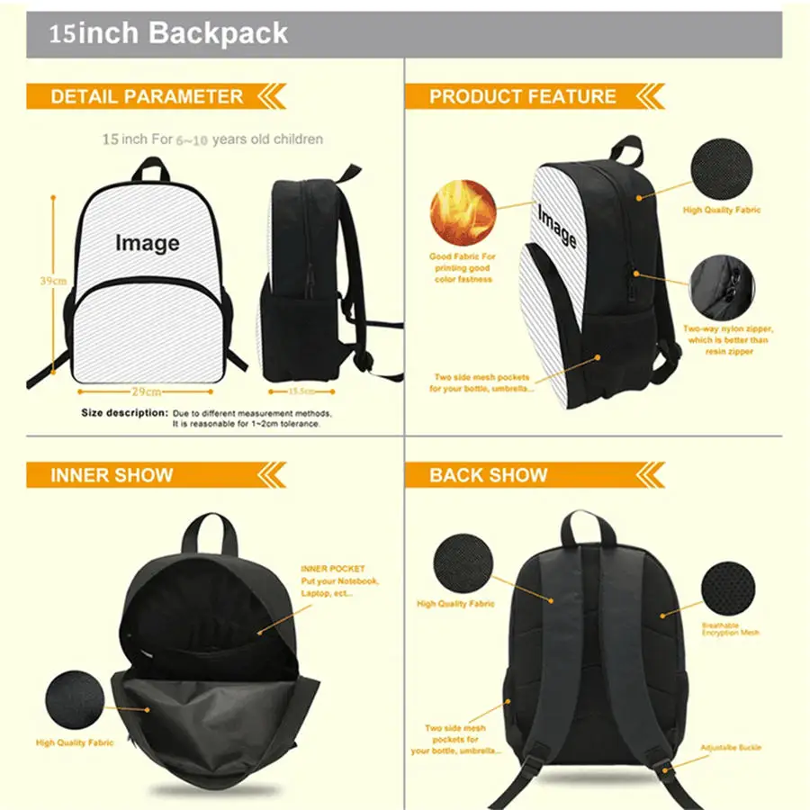 Cartoon G-O-A-T Child Backpack with Front Pocket, Lunch Bags,Pencil Bags，for Aged 5-10 ,School Bags for Boys and Girls view 3