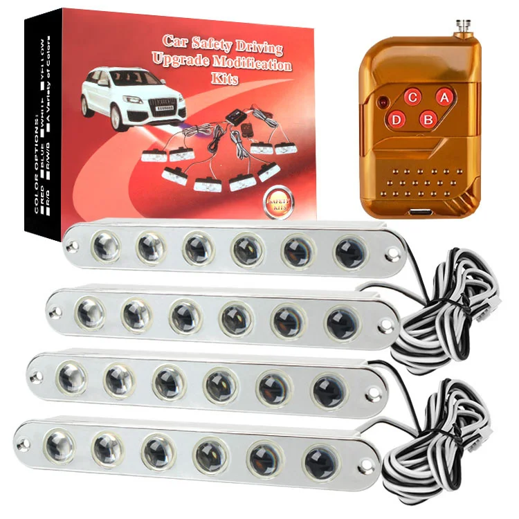 LED grille flashing light, road light, wireless remote control LED one to four 6LED eagle eye daytime running light