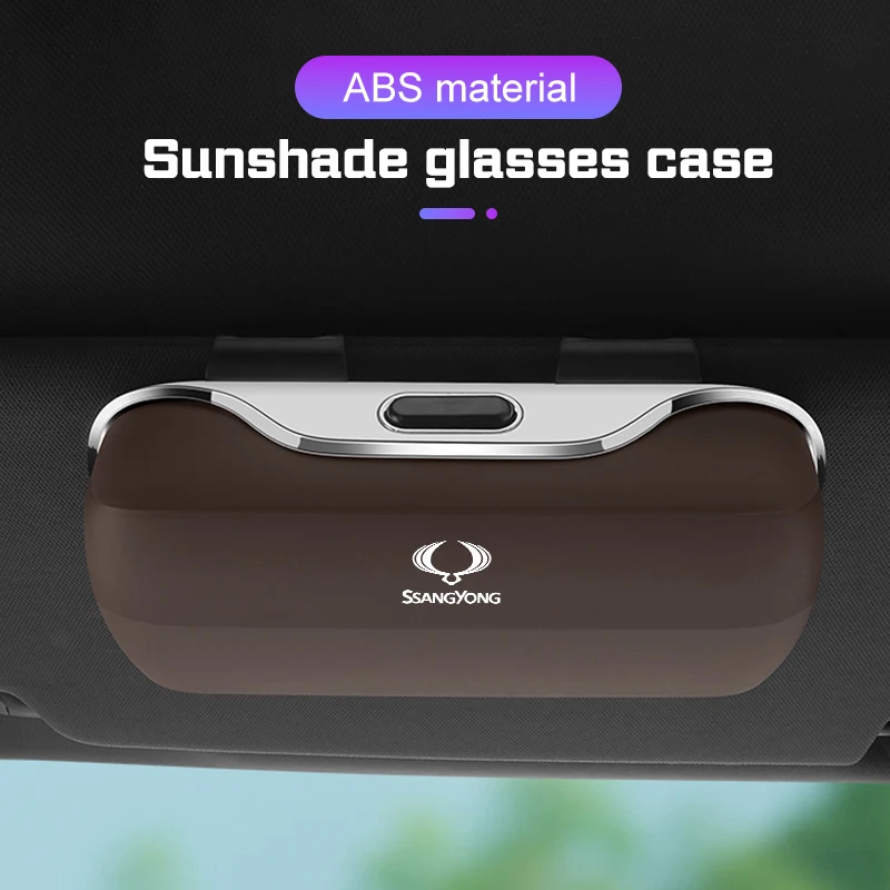 

Car Visor Glasses Box Eyeglass Case For SsangYong Korando Rexton Actyon RODIUS Kyron M200 Musso Sunglasses Holder Accessories