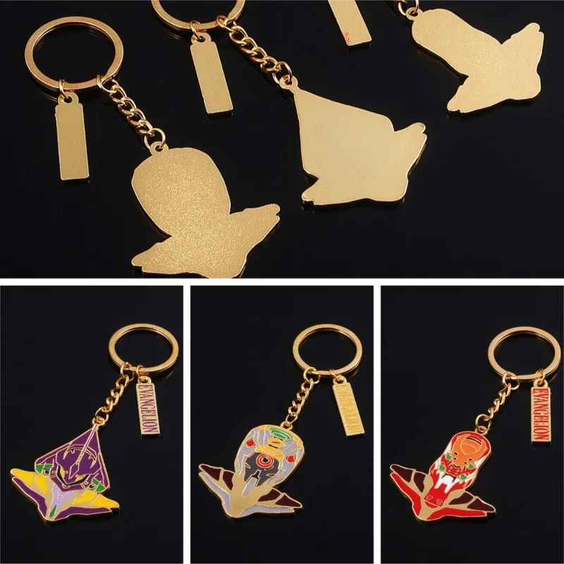 

New Anime Neon Genesis and Evangelions Series Keychain Cartoon Creativity Exquisite Printing Backpack Pendent Birthday Gift
