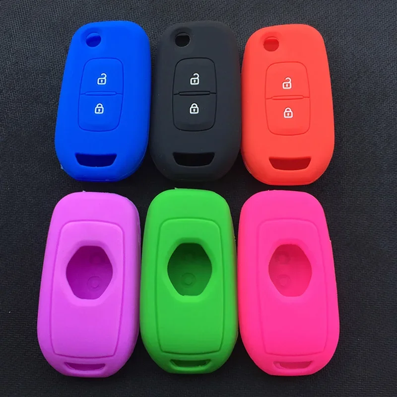 2 button silicone car key cover case shell for renault duster logan clio Koleos captur 2016 key