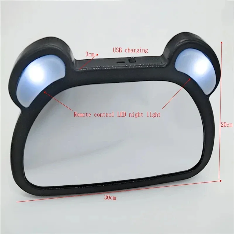 Baby Car Rear Facing Mirror with Led 360 Degree Rotatable Back Seat Auxiliary Viewing Mirror Baby Safety Monitor Car Interier