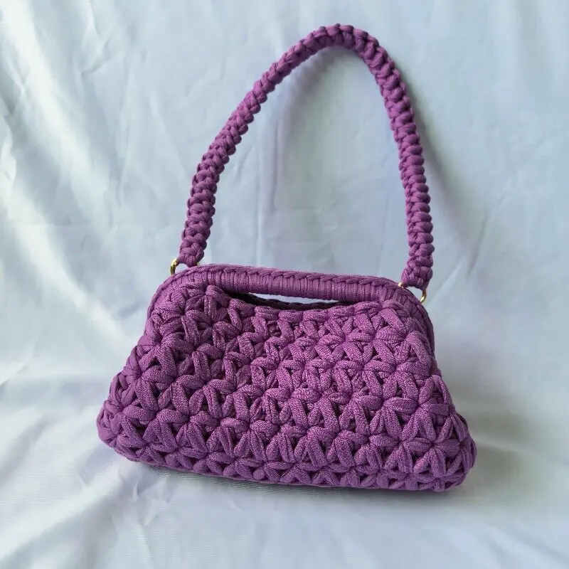Handgehäkelte Fransen-Umhängetasche für Damen, modische Achseltasche – Detail 19