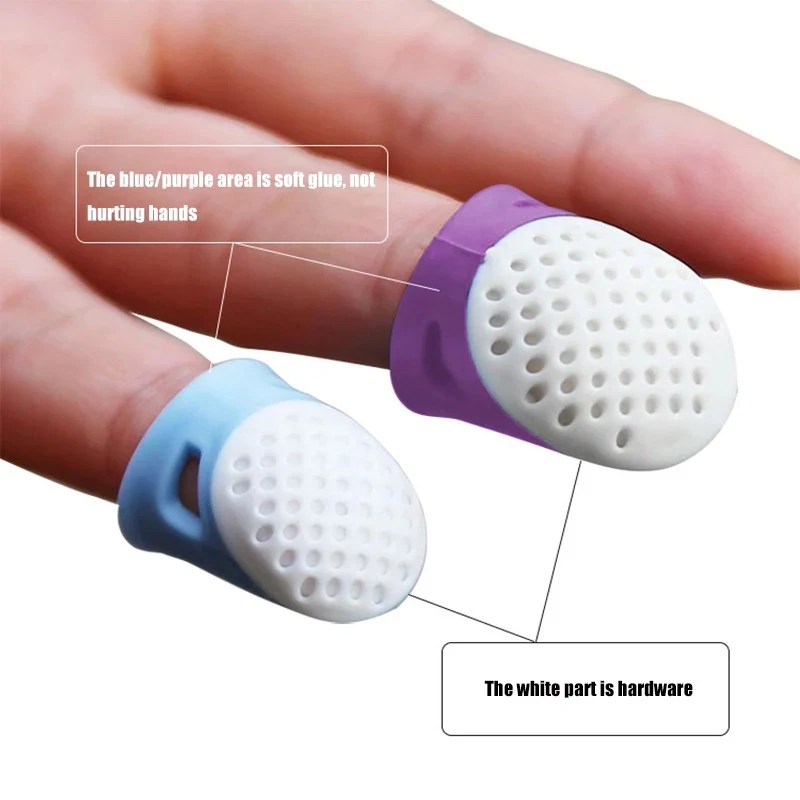 Sewing Thimbles Silicone Sewing Finger Tips Anti-slip Finger Cover Hollowed Protector Sleeve DIY Hand Cross-stitch Sewing Tools