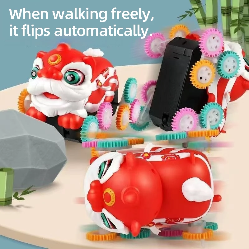 

Internet Celebrity's Same Electric Cute lion Dump Truck, Electric Stunt Rolling Car, Automatic Flip Head, Children's Toy Gift