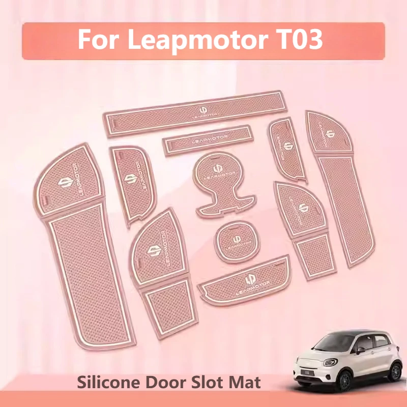 

For Leapmotor T03 2024 Gate Slot Mat Cup Pad Storage Silicone Anti Slip Dustproof Interior Accessories