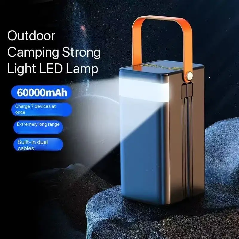 120W Fast Charging Power Station 30000/60000mAh, Portable Large Capacity Power Bank Emergency Charger For Camping Home Use