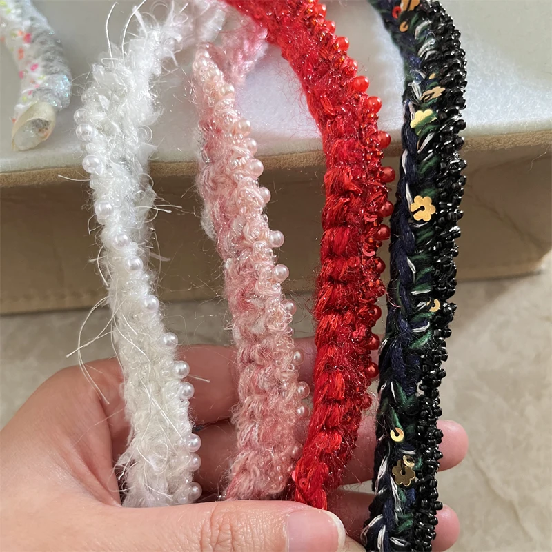 New Hand Woven High-end Woolen Lace Decorative Clothing Accessories DIY Bag Cap Edge Pressing Strip Sewing Webbing By The Yard