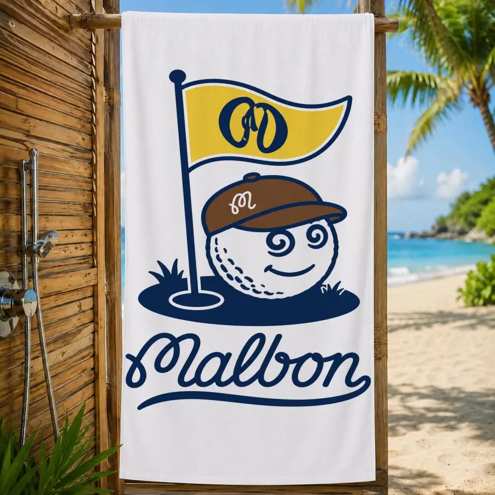 Marke Malbon Golfhandtuch, großes bedrucktes, schnell trocknendes Mikrofaser-Strandtuch, Gesichtstuch, weich, leicht, für Fitness, Camping, Spa – Detail 24