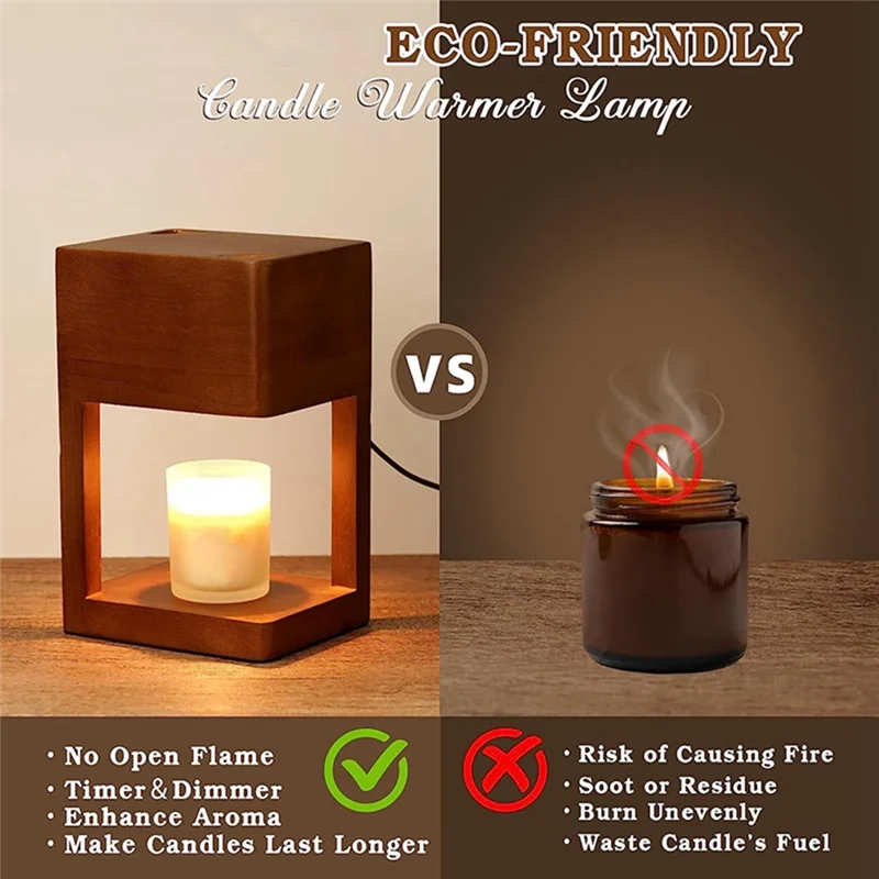 

Y51A-Melting Wax Lamp Electric Candle Warmer Lamp Dimmable For Scented Candles For Desk Table Bedroom Night Lights UK Plug-B Dur