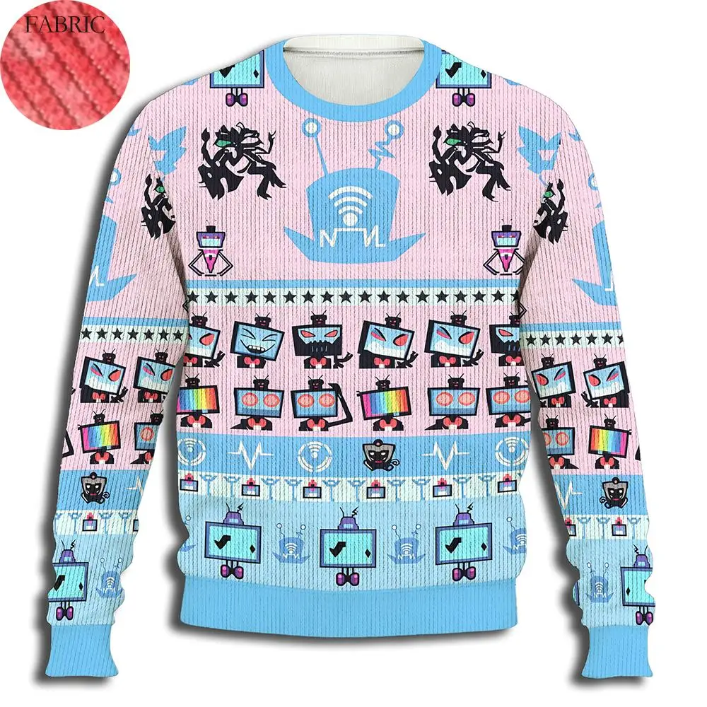 

2026 Hot Hazbin Hotel Vox Print Ugly Sweater Y2K Winter Streetwear Pullover Men's and Women's Harajuku Style Fun Casual Top Gift