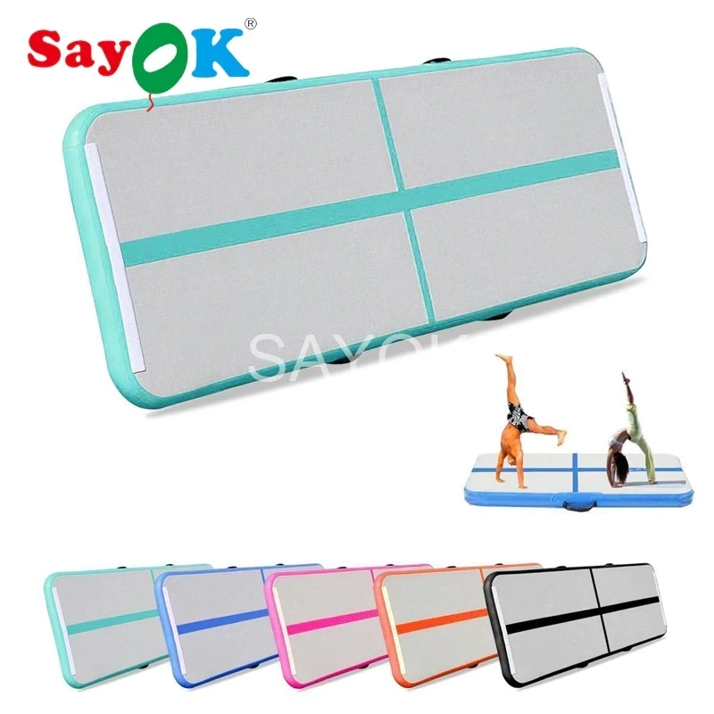 

SAYOK 10ft Inflatable Air Tumbling Mat Inflatable Gymnastics Floor Mat Airtrack for Gymnastics Training Cheerleading Yoga