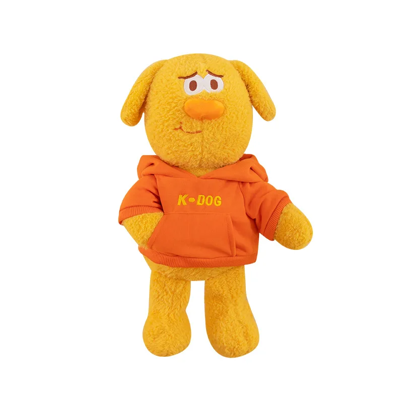 Kawaii Hoodie Puppy Plush Toy Hip Hop Dog Stuffed Doll Rapper Mascot Gift for Kids Birthday Xmas Present Cute Filled Animal Toy