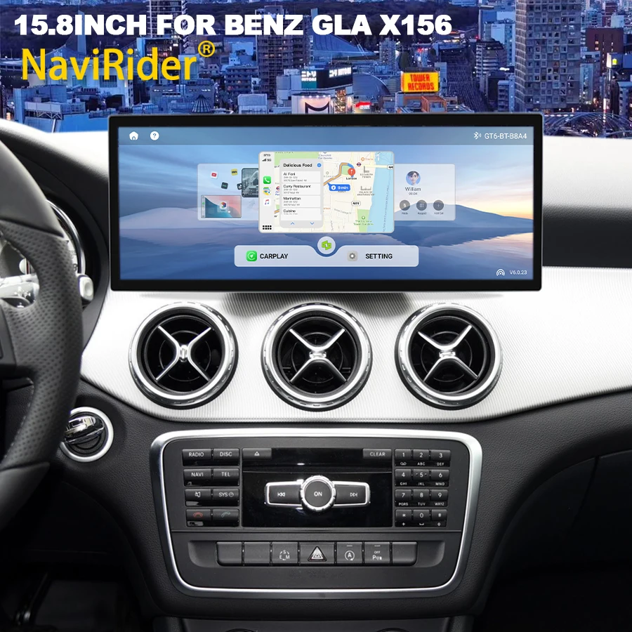 

15,8-дюймовый сенсорный экран Android для BENZ GLA X156 2013-2015 GPS-навигация Мультимедийный видеоплеер Головное устройство Автомобильный радиоприемник Carplay 4G