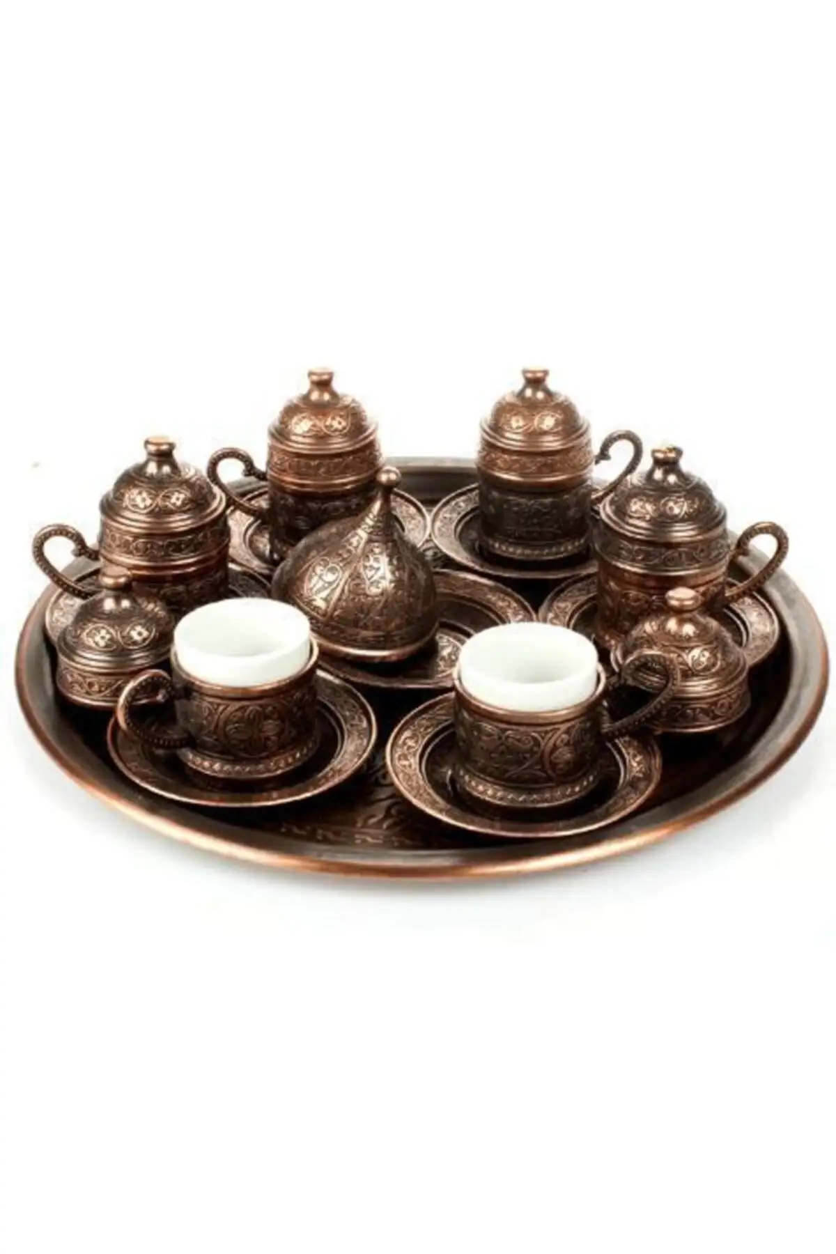 

Turkish coffee set of 6 people turkish coffee set-copper Cooper Luxury Cups