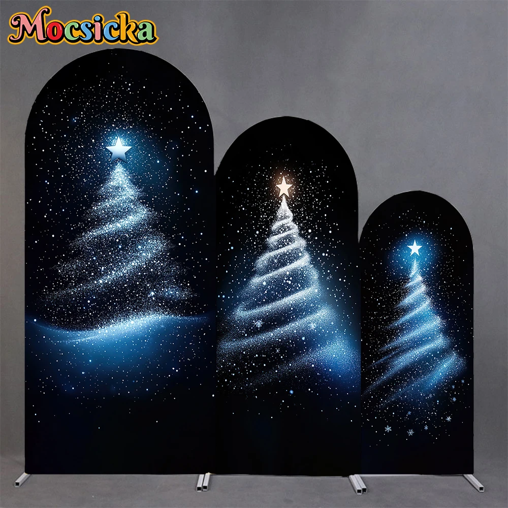 Mocsicka Arch Backdrop Double-Sided Baby Birthday Party Arched Cover Background Starlight Particles Pentagram Decor Studio Props