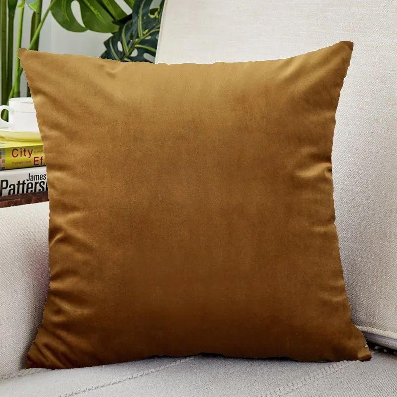 Fashion Velvet Throw Pillow Cover Soft Solid Decorative Square Cushion Case for Sofa Bedroom Car Home 45x45cm Cozy Pillowcase