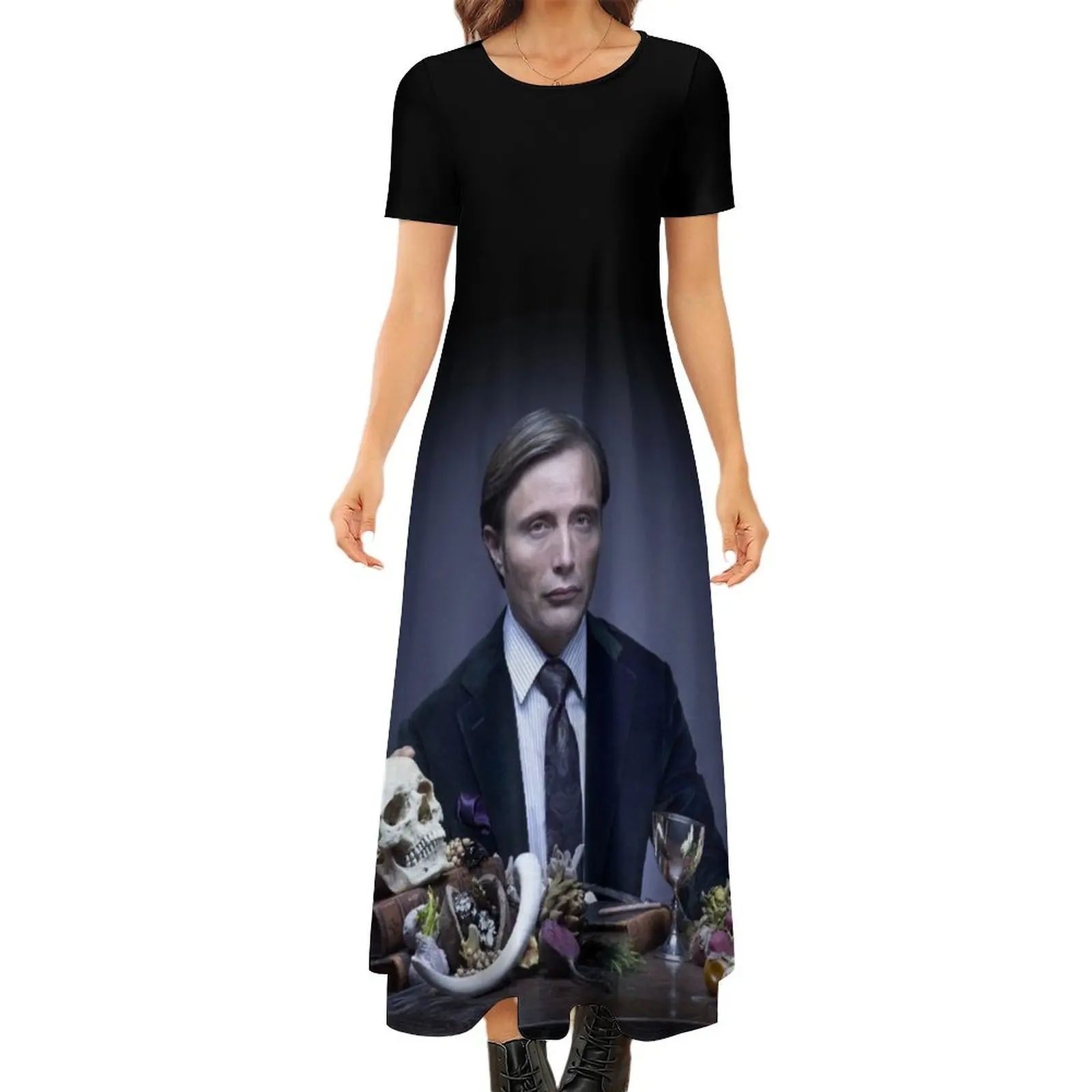 

Mads Mikkelsen hannibal Round Neck Short Sleeve Dress dresses for women elegant evening dresses for women 2024