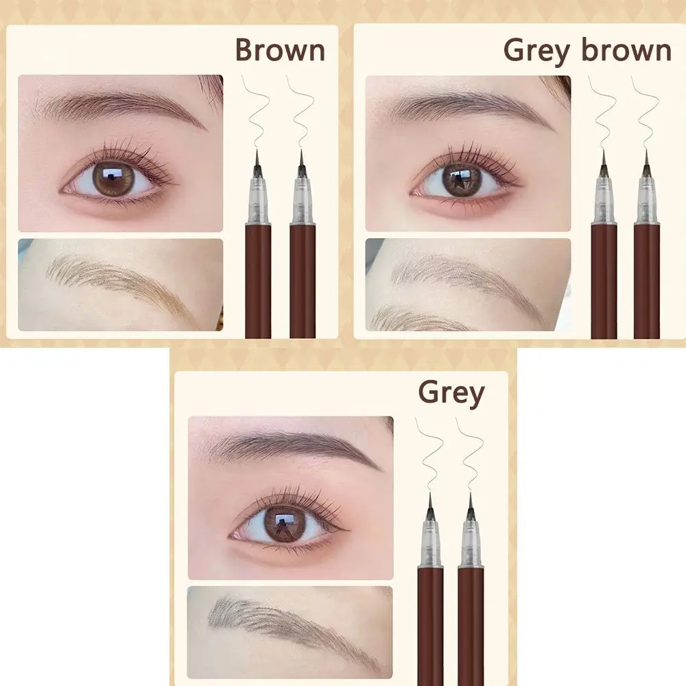 2Pcs Water Liquid Eyebrow Pencil Waterproof Long Lasting No Blooming Eyeliner 0.01MM Ultra Thin Head Eyebrow Tattoo Pen