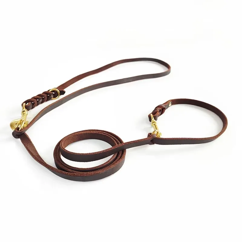 

Multi Function Leather Pet Lead Genuine Leather Hands Dog Training Leash