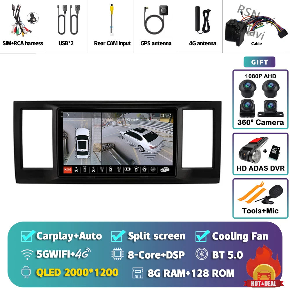 Android 15 Carplay Auto Voor Vw Volkswagen Caravelle 6 T6.1 T6 2015 2016 2017-2020 Multimedia Autoradio Speler video Wifi + 4G Bt