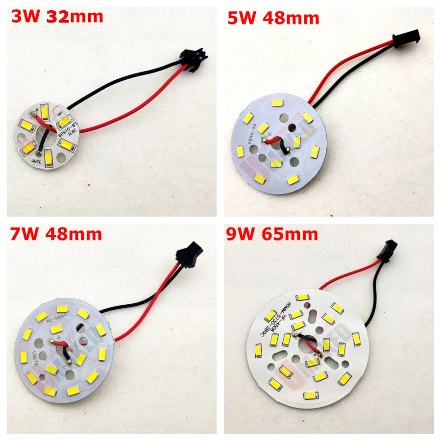 Brilho SMD LED Light Board, painel de lâmpada, conector de soldagem para lâmpada de teto, Downlight DIY, SMD5730, 10pcs