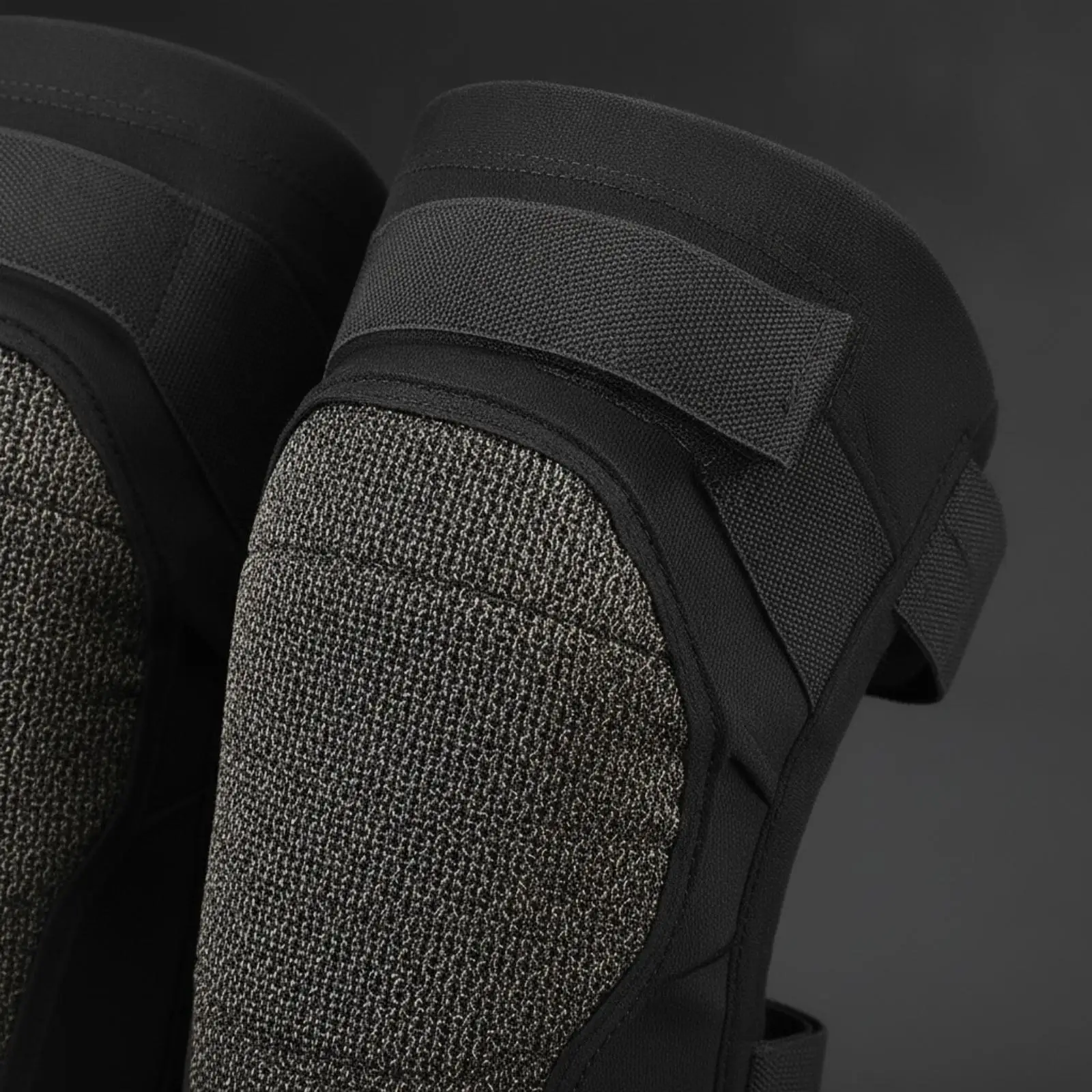 Ergonomic Shock Absorbing Knee Pad for Cold Weather Activities with Mesh Front Panel and Spandex Blend Fabric