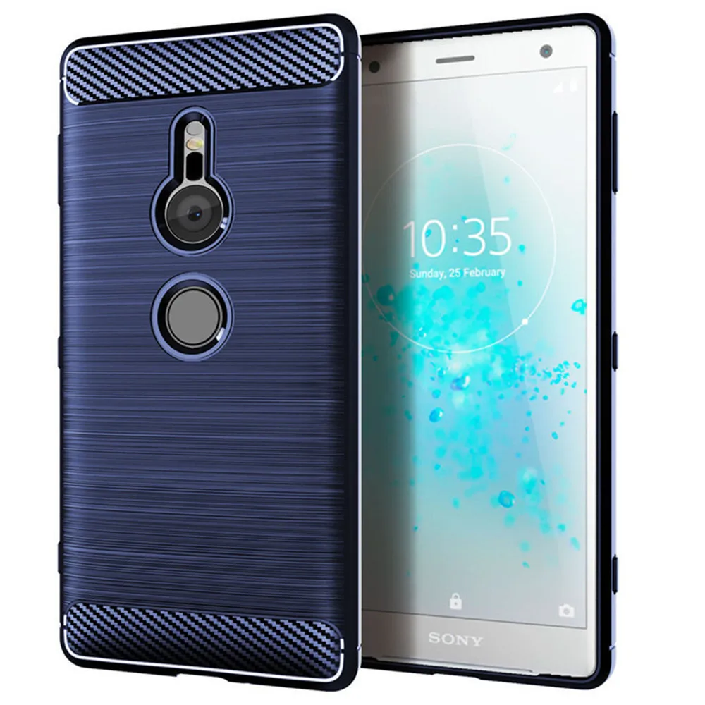 For Sony Xperia XZ2 H8266 H8216 Case Carbon Fiber Soft Silicone TPU Cover Case For Sony Xperia XZ2 H8296 H8276 Cover Protector