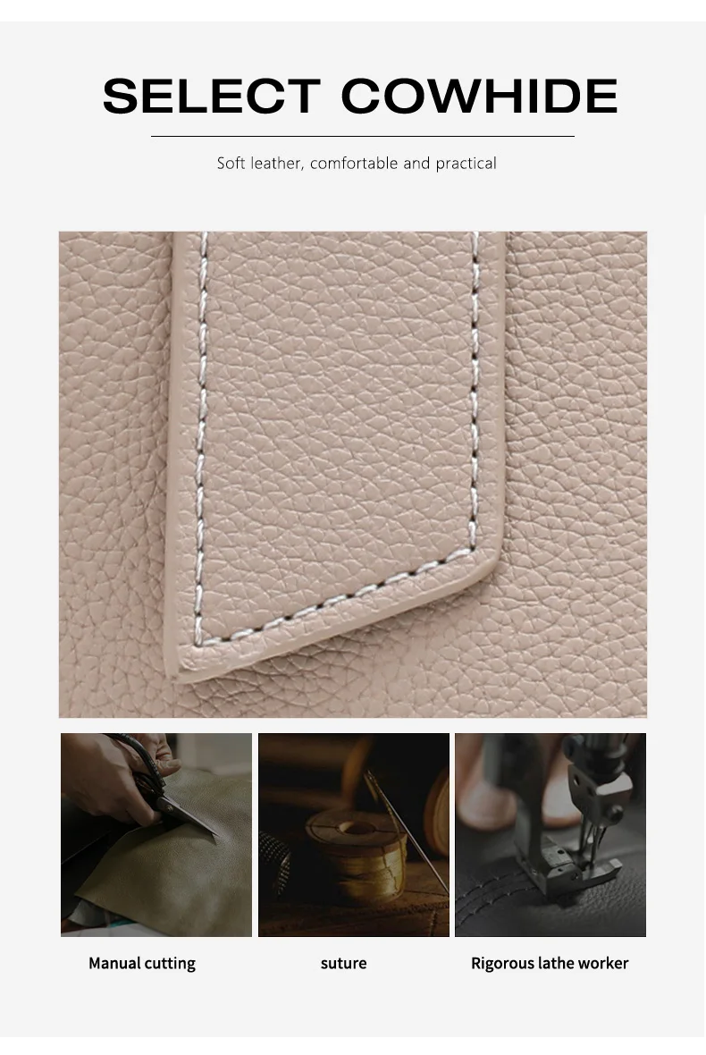 Aidrani Damenhandtasche aus echtem Leder mit Top-Griff, modische Rindsledertasche mit großem Fassungsvermögen 2026 – Detail 8