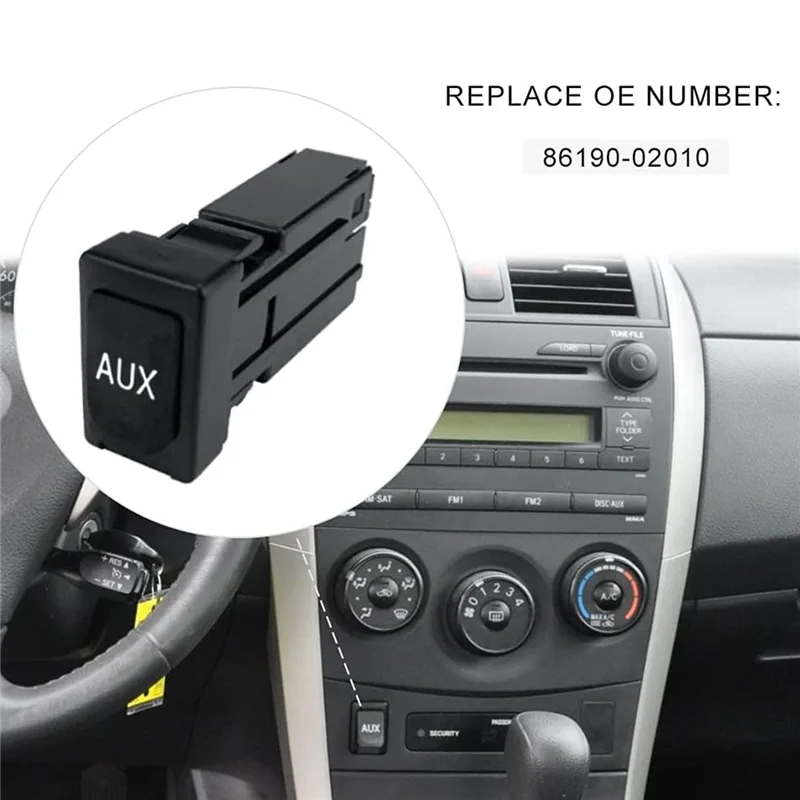 86190-02010 AUX Audio Interface AUX USB Port Adapter Auto Parts for Toyota Corolla Tacoma Tundra RAV4